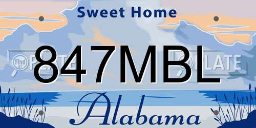 847MBL Alabama License Plate