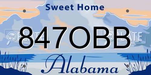 847OBB Alabama License Plate