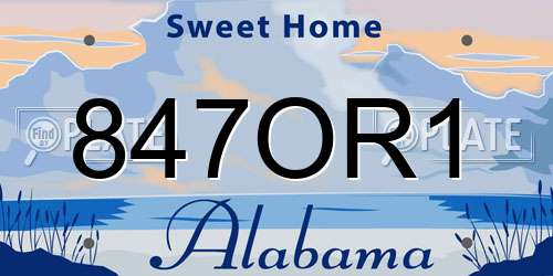 847OR1 Alabama License Plate