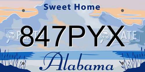 847PYX Alabama License Plate