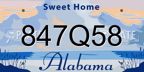 847Q58 Alabama License Plate