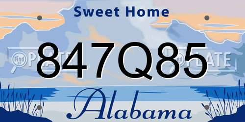 847Q85 Alabama License Plate