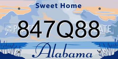 847Q88 Alabama License Plate