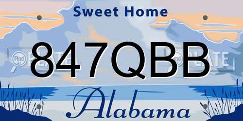 847QBB Alabama License Plate