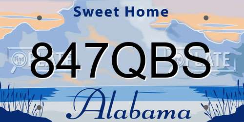 847QBS Alabama License Plate