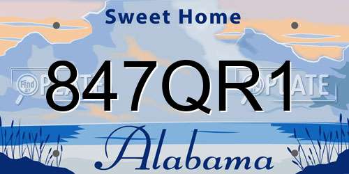 847QR1 Alabama License Plate