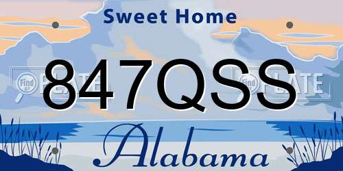 847QSS Alabama License Plate