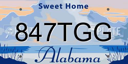 847TGG Alabama License Plate