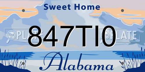 847TI0 Alabama License Plate