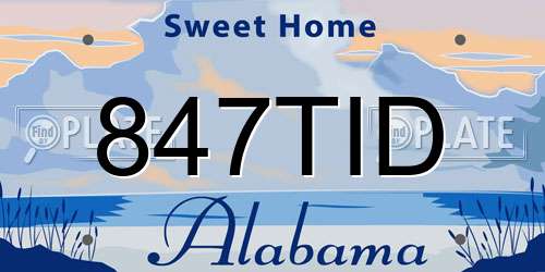 847TID Alabama License Plate