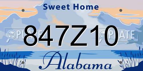 847Z10 Alabama License Plate