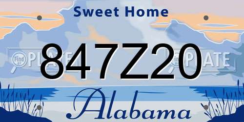 847Z20 Alabama License Plate