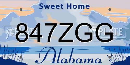 847ZGG Alabama License Plate
