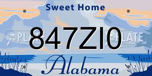 847ZI0 Alabama License Plate