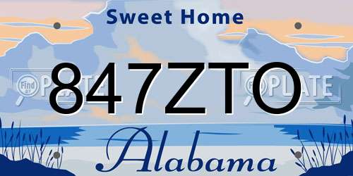 847ZTO Alabama License Plate
