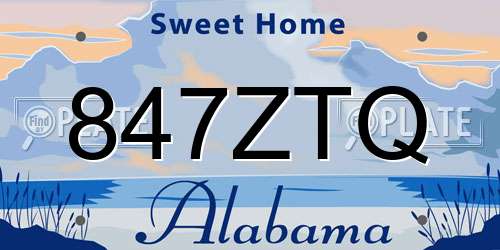 847ZTQ Alabama License Plate