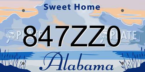847ZZ0 Alabama License Plate