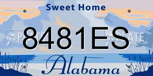 8481ES Alabama License Plate