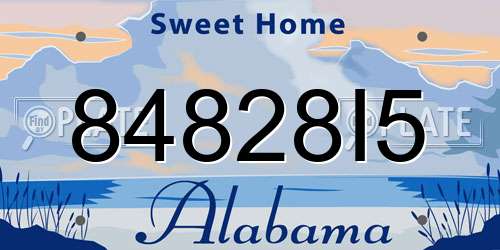 84828I5 Alabama License Plate