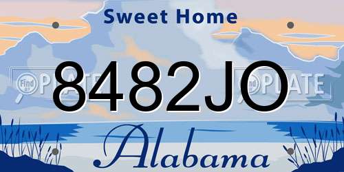 8482JO Alabama License Plate