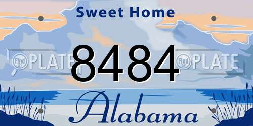 8484 Alabama License Plate