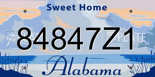 84847Z1 Alabama License Plate