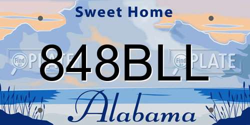 848BLL Alabama License Plate