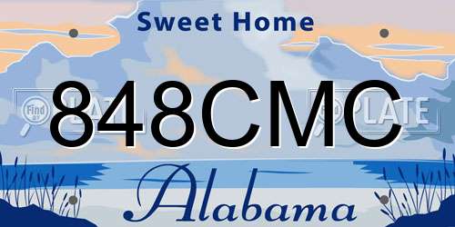 848CMC Alabama License Plate