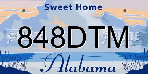 848DTM Alabama License Plate