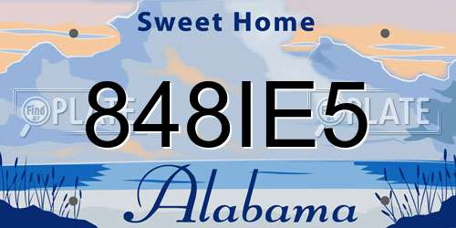 848IE5 Alabama License Plate