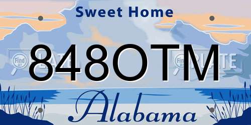 848OTM Alabama License Plate