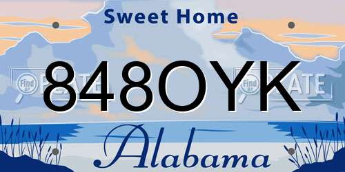 848OYK Alabama License Plate