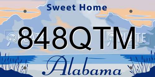 848QTM Alabama License Plate
