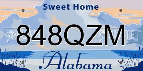 848QZM Alabama License Plate
