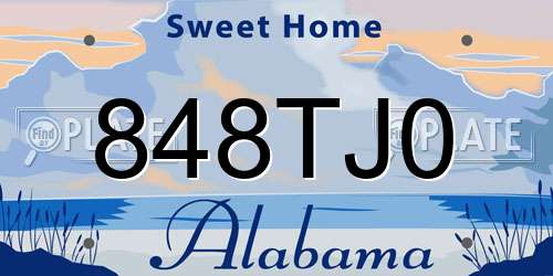 848TJ0 Alabama License Plate