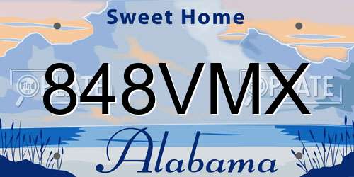 848VMX Alabama License Plate