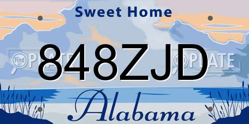 848ZJD Alabama License Plate