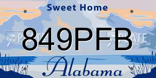 849PFB Alabama License Plate