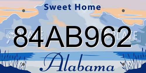 84AB962 Alabama License Plate