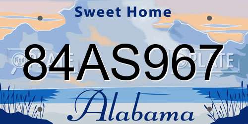84AS967 Alabama License Plate