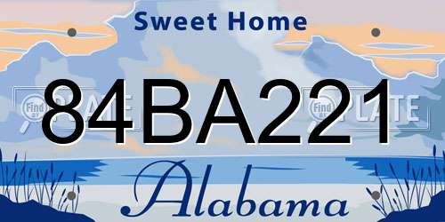 84BA221 Alabama License Plate