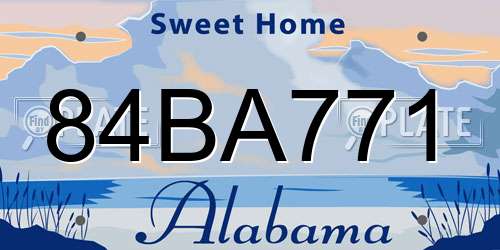 84BA771 Alabama License Plate