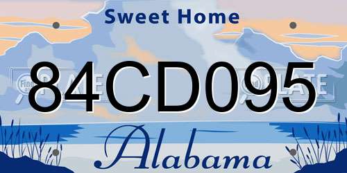 84CD095 Alabama License Plate