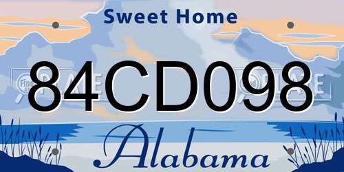 84CD098 Alabama License Plate
