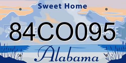 84CO095 Alabama License Plate