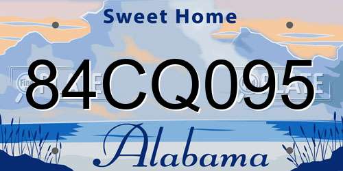 84CQ095 Alabama License Plate