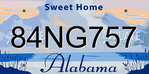 84NG757 Alabama License Plate