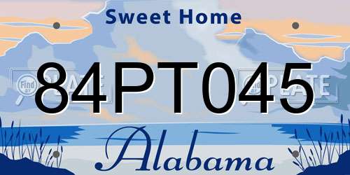 84PT045 Alabama License Plate