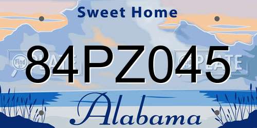 84PZ045 Alabama License Plate