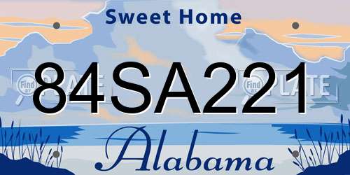 84SA221 Alabama License Plate